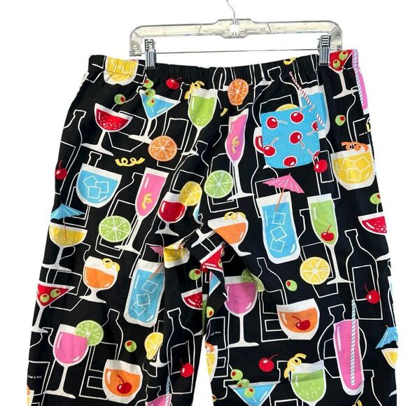 🍒 Medium Nick & Nora Pajama Pants Happy Hour cocktail print. - Picture 12 of 16